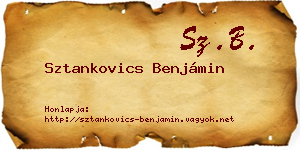 Sztankovics Benjámin névjegykártya