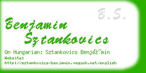benjamin sztankovics business card